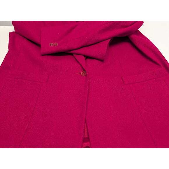 Dumas Blazer Womens LRG 14 Red Wool Jacket One Button Lined Vintage Made In USA - Picture 12 of 13